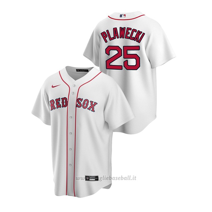Maglia Baseball Uomo Boston Red Sox Kevin Plawecki Replica Primera Bianco